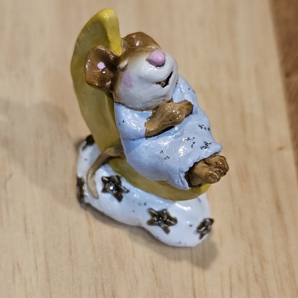 Wee Forest Folk M-210 Heavenly Slumber Retired Signed AP, No WFF Box 1995 Blue - Picture 4 of 13